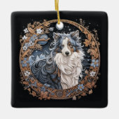 Christmas Fantasy Sheltie Keramisch Ornament (Voorkant)