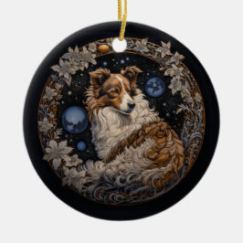Christmas Fantasy Sheltie Keramisch Ornament