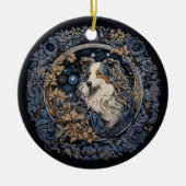 Christmas Fantasy Sheltie Keramisch Ornament (Voorkant)