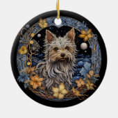 Christmas Fantasy Yorkie Keramisch Ornament (Achterkant)