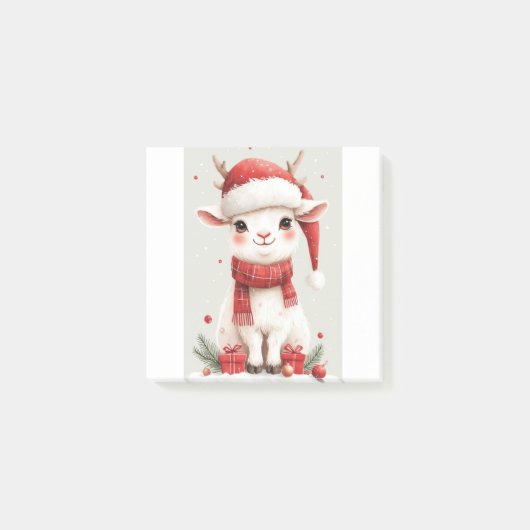 Christmas Farm Animal Cute Goat Post-it® Notes (Voorkant)