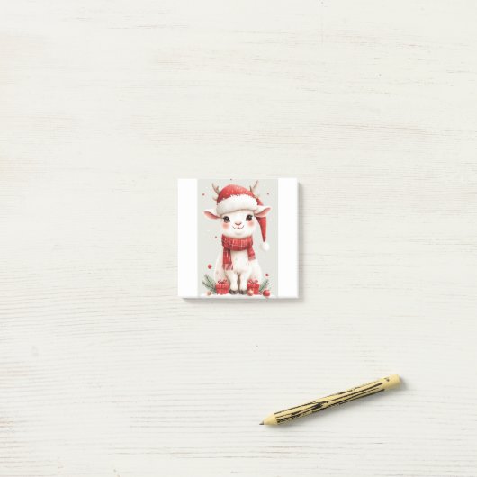 Christmas Farm Animal Cute Goat  Post-it® Notes (Op bureau)