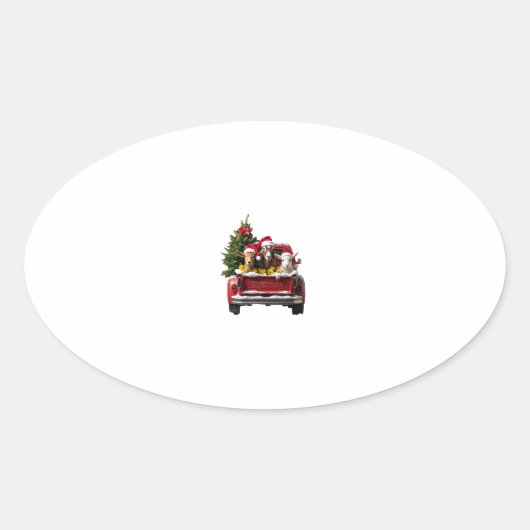Christmas Farm Ovale Sticker (Voorkant)
