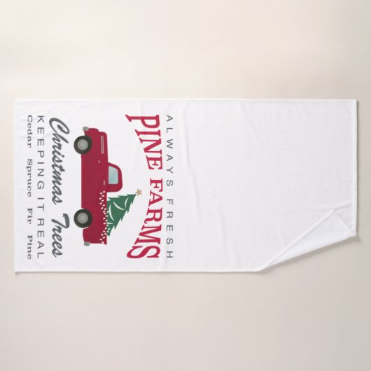 CHRISTMAS FARMHOUSE RED TRUCK BADHANDDOEK (Badhanddoek)