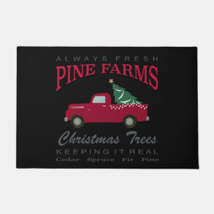 CHRISTMAS FARMHOUSE RED TRUCK DEURMAT