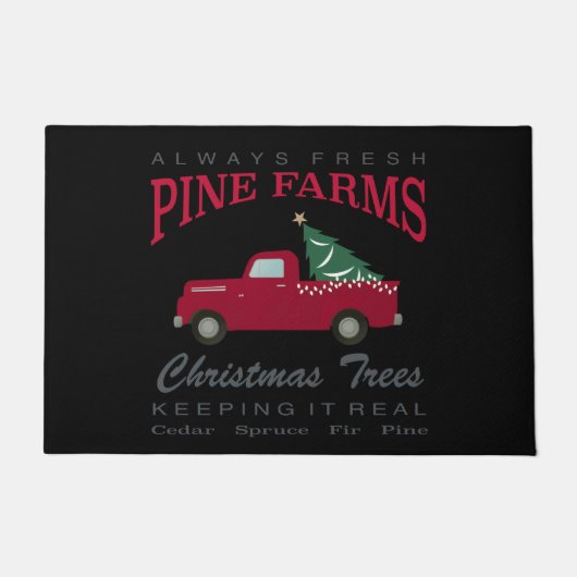CHRISTMAS FARMHOUSE RED TRUCK DEURMAT (Voorkant)