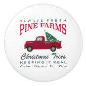 CHRISTMAS FARMHOUSE RED TRUCK KERAMISCHE KNOP (Voorkant)