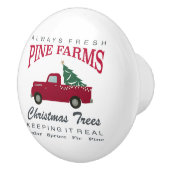 CHRISTMAS FARMHOUSE RED TRUCK KERAMISCHE KNOP (Rechts)