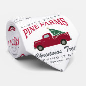 CHRISTMAS FARMHOUSE RED TRUCK STROPDAS (Opgerold)