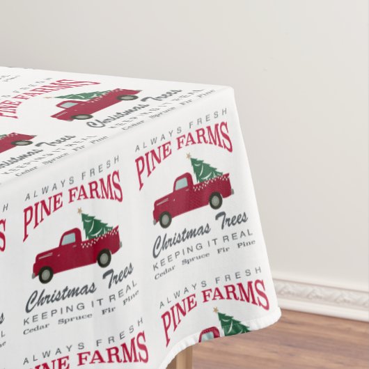CHRISTMAS FARMHOUSE RED TRUCK TAFELKLEED (Voorbeeld)