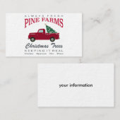 CHRISTMAS FARMHOUSE RED TRUCK VISITEKAARTJE (Voorkant / Achterkant)