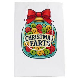 Christmas Farts Gift Bag Festive Jar of Holiday  Medium Cadeauzakje