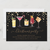 Christmas Faux Gold Glitter Cocktail Party Kaart (Voorkant)