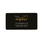 Christmas Feestdagen Feestelijke Script Retouradre Etiket (Voorkant)