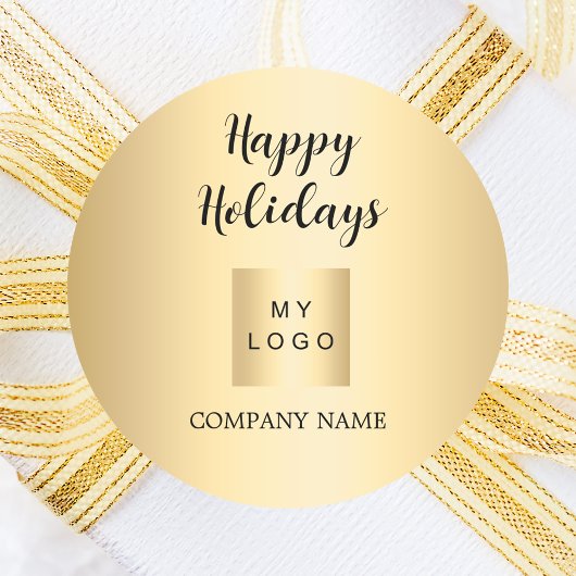 Christmas feestdagen Gold Business logo Ronde Sticker