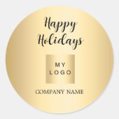 Christmas feestdagen Gold Business logo Ronde Sticker (Voorkant)