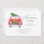 Christmas Feestdagen Script Family Party Kaart (Voorkant)