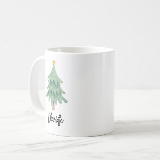 Christmas Feestdagen Script gepersonaliseerd Koffiemok (Voorkant links)