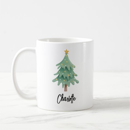 Christmas Feestdagen Script gepersonaliseerd Koffiemok (Links)