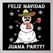 Christmas Feliz Navidad Juana Party Cool Mexican Poster (Voorkant)