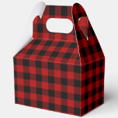 Christmas Fence Buffalo Plaid Baby Shower Bedankdoosjes (Achterkant)