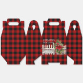 Christmas Fence Buffalo Plaid Baby Shower Bedankdoosjes (Ongevouwen)