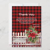 Christmas Fence Buffalo Plaid Baby Shower Bedankkaart (Voorkant)