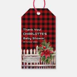 Christmas Fence Buffalo Plaid Baby Shower Cadeaulabel