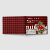 Christmas Fence Buffalo Plaid Baby Shower Gastenboek (Volledig)