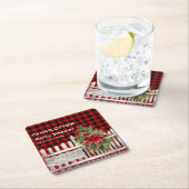 Christmas Fence Buffalo Plaid Baby Shower Kartonnen Onderzetters (Insitu)