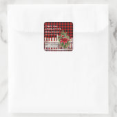 Christmas Fence Buffalo Plaid Baby Shower Vierkante Sticker (Tas)
