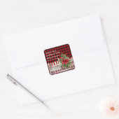 Christmas Fence Buffalo Plaid Baby Shower Vierkante Sticker (Envelop)