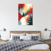 Christmas Festive Colors Frequency Abstract Winter Canvas Afdruk (Insitu (Slaapkamer))