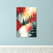 Christmas Festive Colors Frequency Abstract Winter Canvas Afdruk (Insitu (Houten vloer))