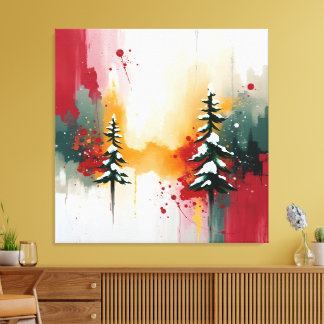 Christmas Festive Colors Frequency Abstract Winter Canvas Afdruk