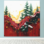 Christmas Festive Colors Frequency Abstract Winter Canvas Afdruk (Insitu (Houten vloer))