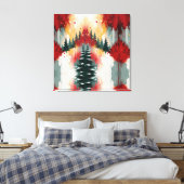 Christmas Festive Colors Frequency Abstract Winter Canvas Afdruk (Insitu (Slaapkamer))