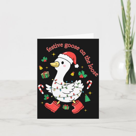 Christmas Festive Goose On The Loose Silly Goose X Kaart (Voorkant)