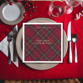 Christmas Festive Red Plaid Servet