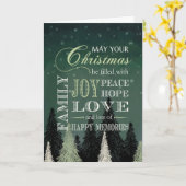 Christmas Filled with Joy Peace Hope Love Family  Kaart (Gele Bloem)