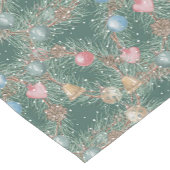 Christmas Fir Branch Ornamenten Doek Tafel Runner Korte Tafelloper (Hoek)