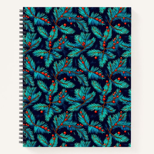 Christmas Fir Branch Pattern-82397 Notitieboek (Voorkant)