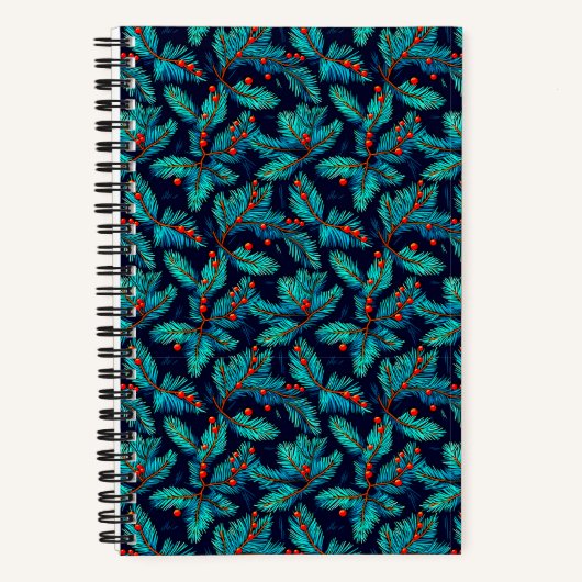 Christmas Fir Branch Pattern-82397 Notitieboek (Voorkant)