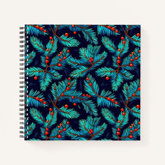 Christmas Fir Branch Pattern-82397 Notitieboek (Voorkant)
