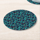 Christmas Fir Branch Pattern-82397 Ronde Kartonnen Onderzetter (Gebogen)