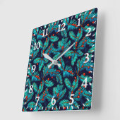 Christmas Fir Branch Pattern-82397 Vierkante Klok (Hoek)