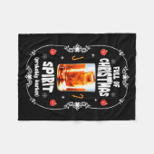 Christmas Fir Tree With Bourbon Ugly Xmas Bourbon Fleece Deken (Voorkant (Horizontaal))