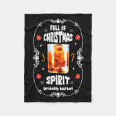 Christmas Fir Tree With Bourbon Ugly Xmas Bourbon Fleece Deken (Voorkant)