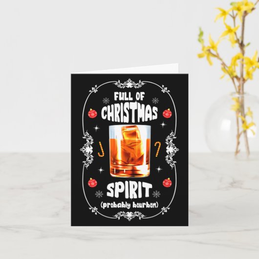 Christmas Fir Tree With Bourbon Ugly Xmas Bourbon  Kaart (Gele Bloem)