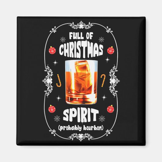 Christmas Fir Tree With Bourbon Ugly Xmas Bourbon  Magneet (Voorkant)